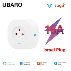 Ubaro Israel Tuya Wifi Smart Socket App Control Support Google Home Alexa Voice Plug Timing Power Outlet 100-240V Home Appliance