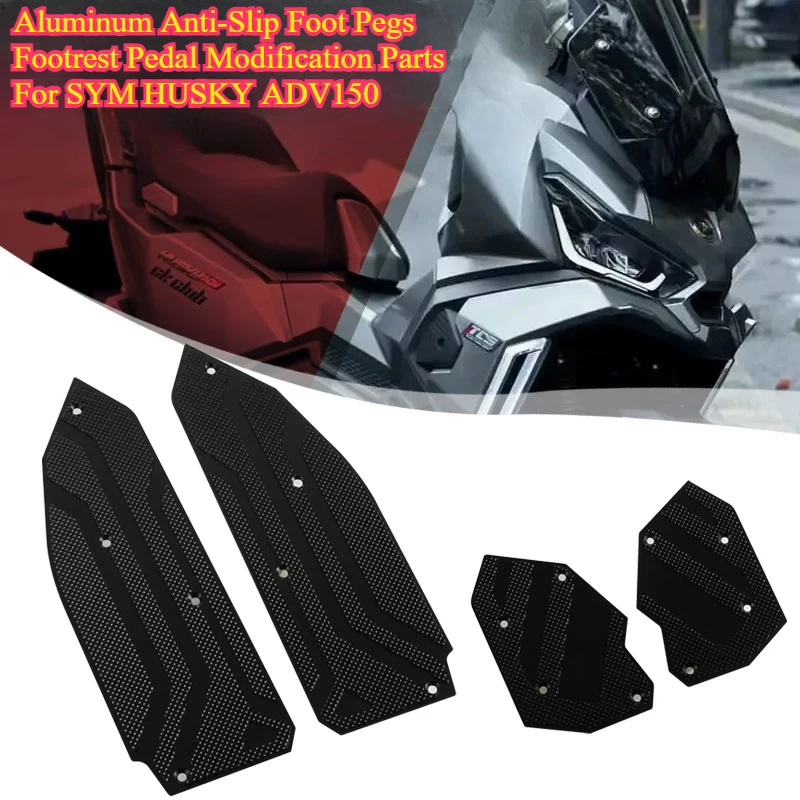 

Motorcycle Aluminum Alloy Anti-Slip Footrest Foot Pegs Pedal Modification Foot Pad For SYM HUSKY ADV150