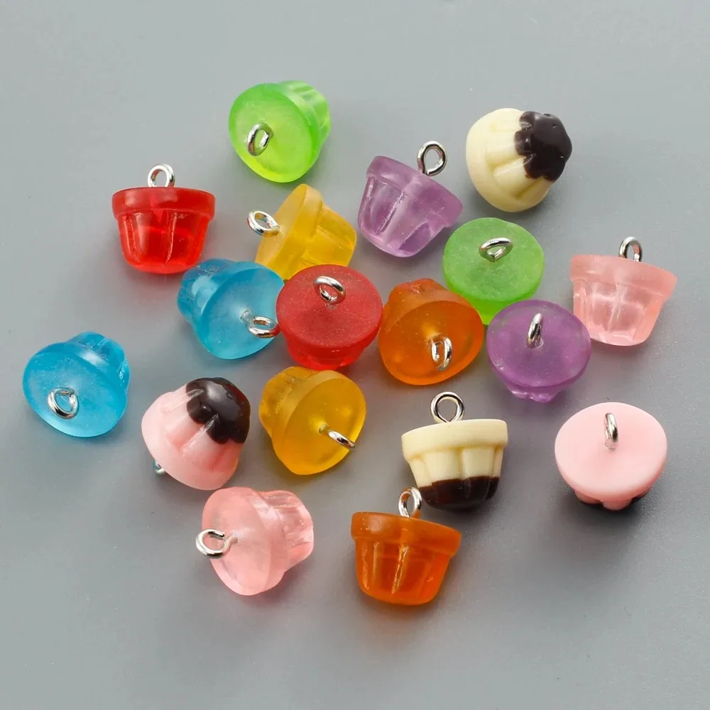 10pcs Cute Kawaii Mini Jelly Resin Food Pendants Small Charms for Jewelry Making Supplies Diy Choker Necklace Earings Findings