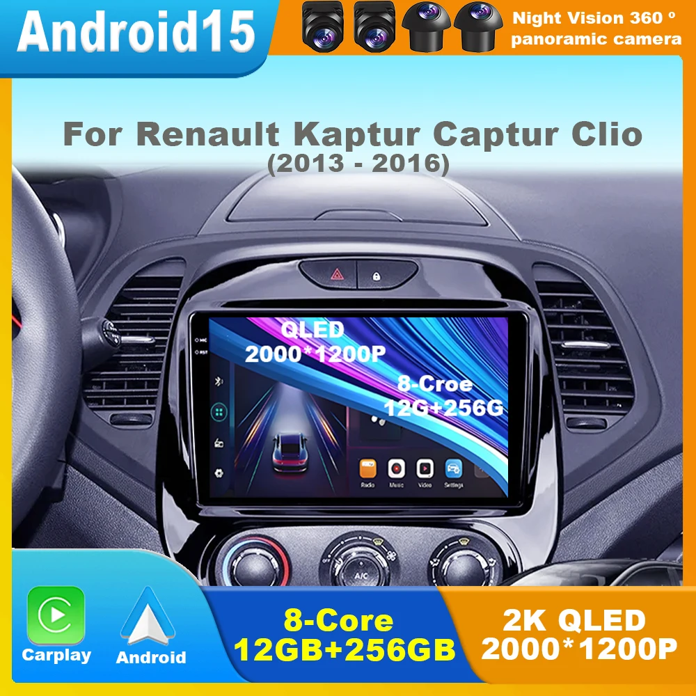 

Android 15 Car Radio For Renault Kaptur Captur Clio Samsung QM3 2013 2014 2015 2016 Wireless Carplay multimedia Android Auto 4G
