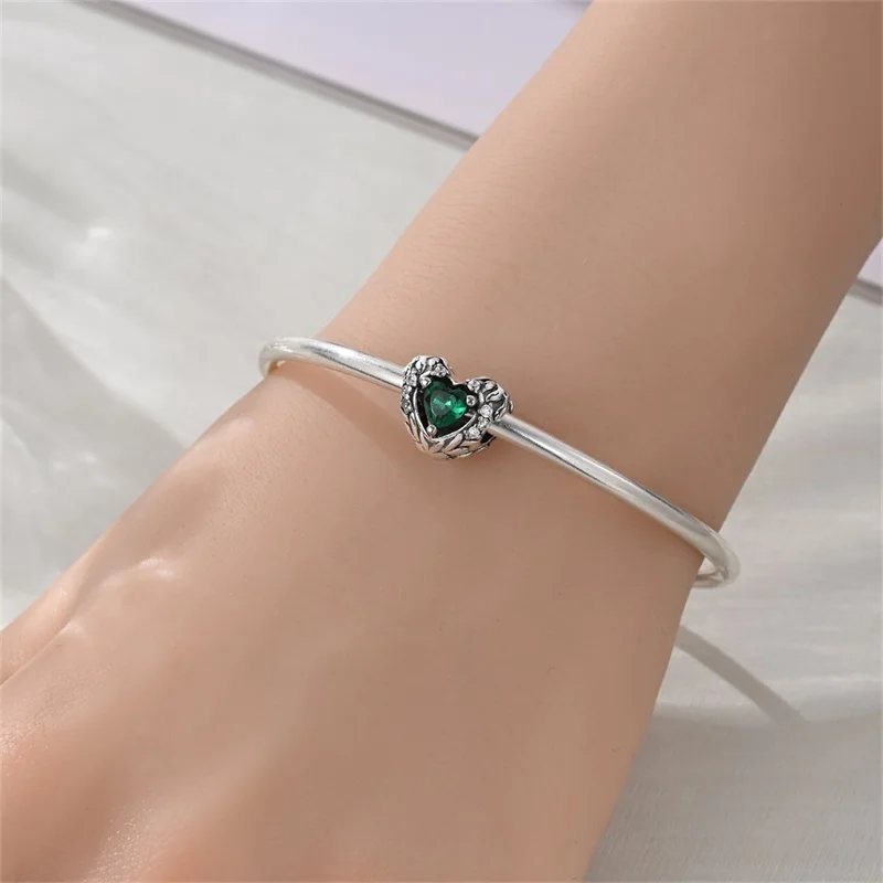 Cute 925 Sterling Silver Spinnable Four Leaf Clover & Butterfly & Swallow Dangle Charm Fits Women Necklace Pendant Birthday Gift