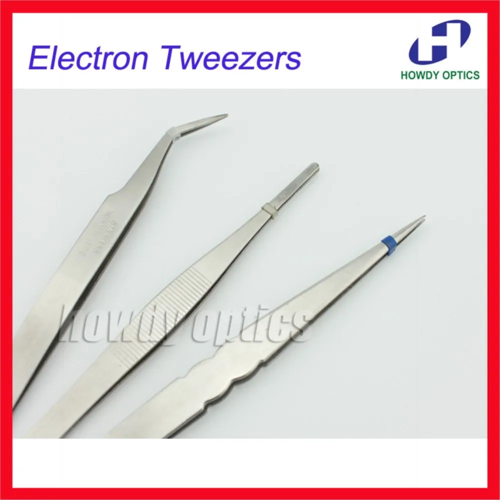 3pcs Glasses Screws Stainless Steel Electron Tweezers Tools