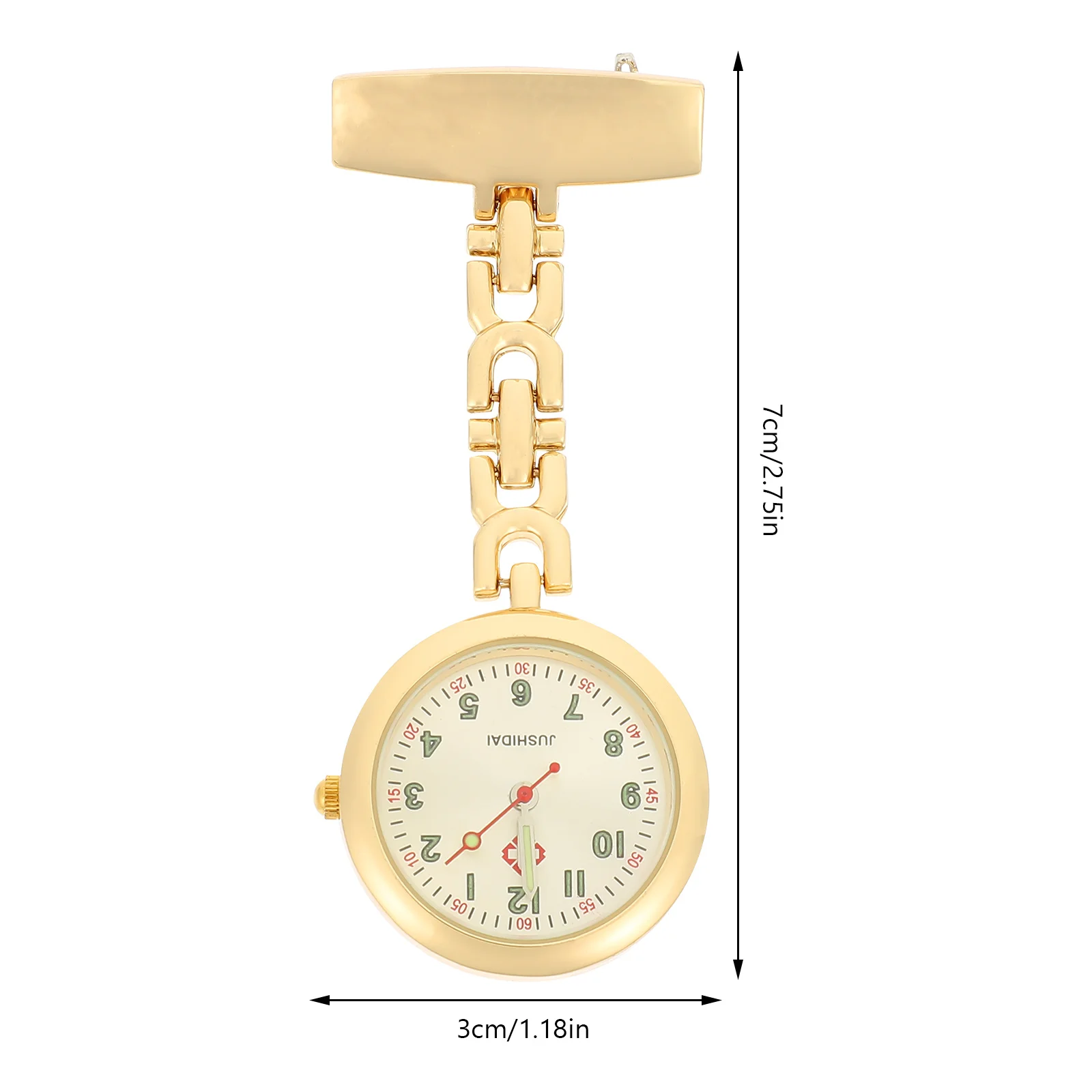 Nurse Glow in The Dark Pocket Watch Luminous Alloy Hanging Chest Clip on Watch Accurate Practical Gift Nurse Watches for Women