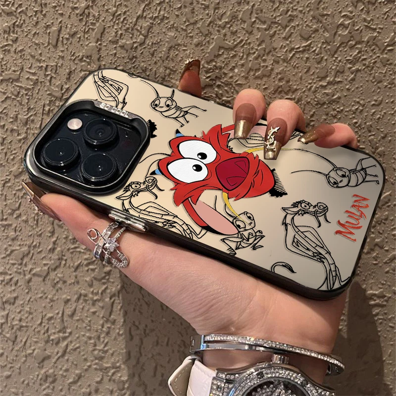 Disney Mulan Dragon Anime per iPhone Apple 15 14 13 12 11 XS XR X 8 7 Pro Max Plus custodia per telefono antiurto in argento colorato Coque