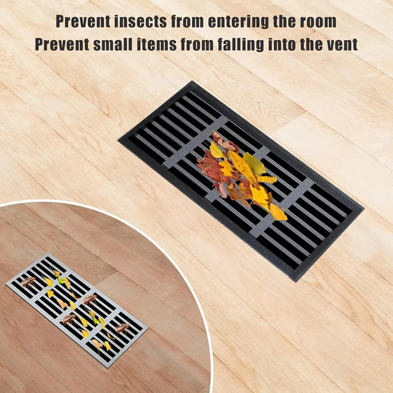 8 buah 12X5.5 inci penutup ventilasi magnetik, Air Register Mesh Covers untuk langit-langit lantai dinding menangkap puing-puing debu rambut