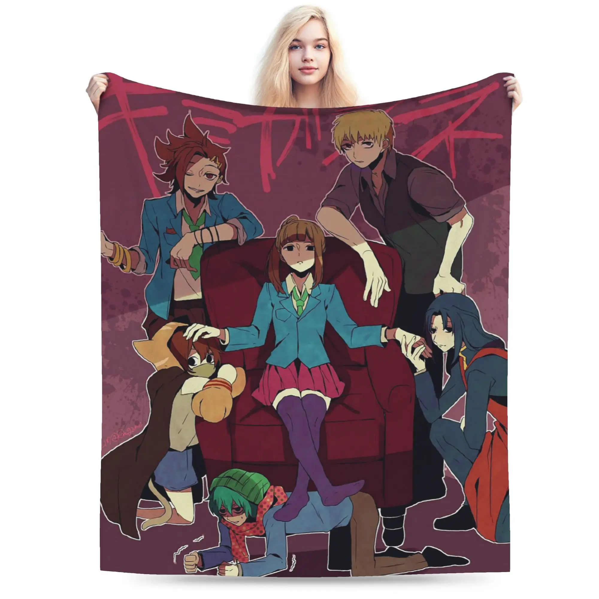 سارة سو شين YTTD بطانية الفانيلا بدوره إلى يموت أنيمي لعبة رهيبة رمي البطانيات للمنزل 125*100 سنتيمتر المفارش #3