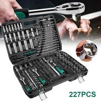 [EU Stock] 227pc Ratchet Wrench Set Auto repair Tool set 72-tooth ratchet wrench Chromium vanadium steel professional tool case