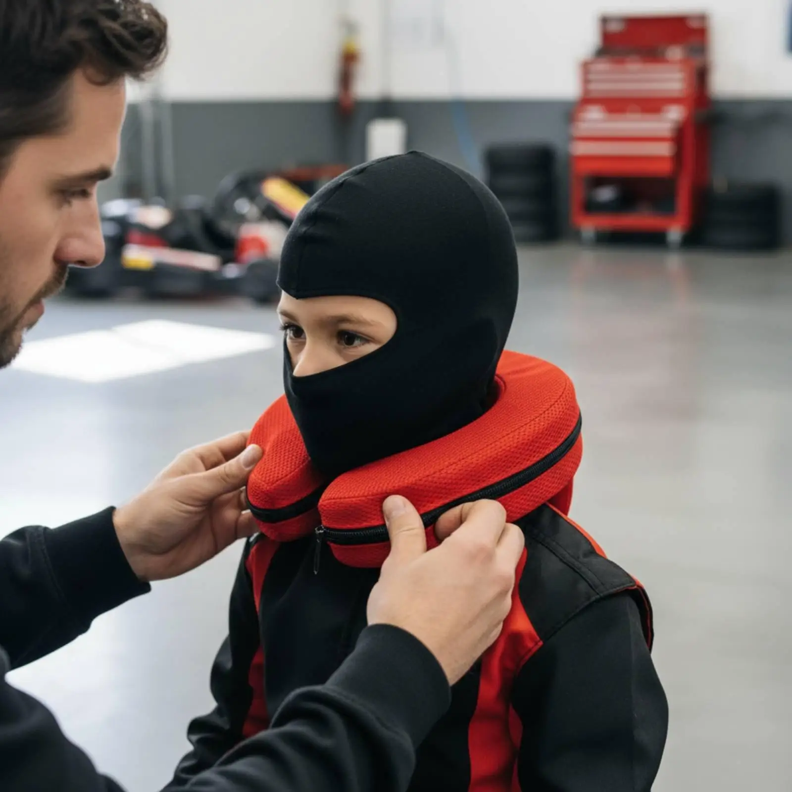 Youth Neck Protector Contoured Sports Neck Brace for Go Kart Riding Protective Guard for Kids