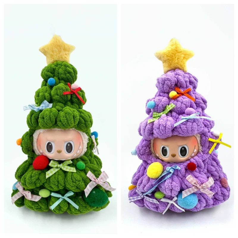 

For Labubu Cloth Knitting Wool Crochet Doll Christmas Tree Handmade Knit Cotton Doll Christmas Decoration Cute Toy Gifts No Doll