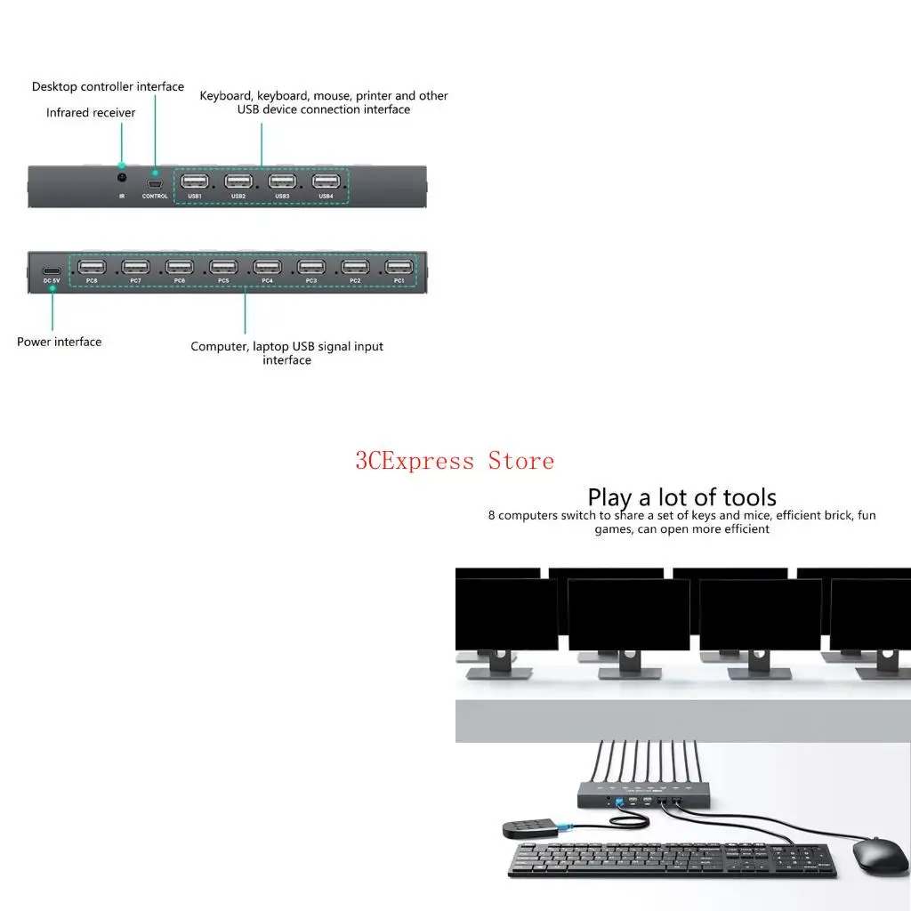 

USB Switching Selectors KVM Hubs Adapter 8 PC Charing USB2.0 Принтер обмен устройства