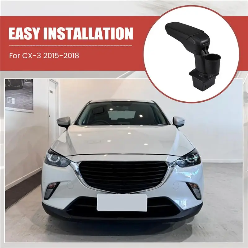 Professional Car Central Armrest Box Punch-Free Central Console Armrest Box Storage Box For Mazda CX-3 2015-2018 Mazda 2 2020-20
