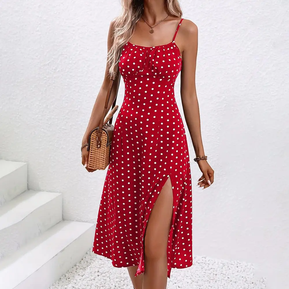 For Women For Summer Square Neck Dress Vacation Summer Outing Stretch Fabric Sleeveless A-line Silhouette Long Style