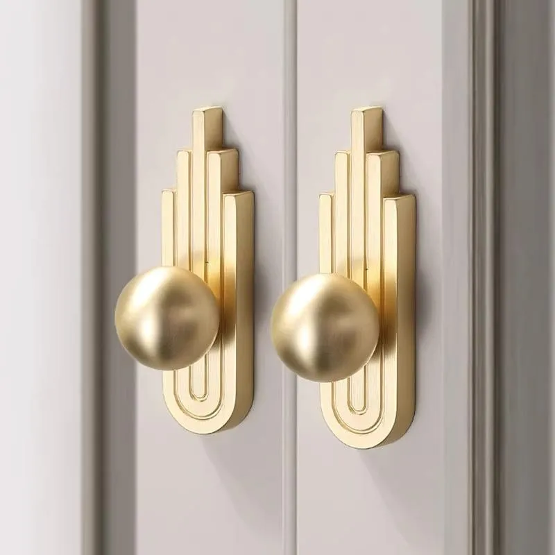 Light Luxury Wardrobe Cabinet Handle Gold Modern Drawer Handle French Style Minimalist Bedside Table Handles for Furniture