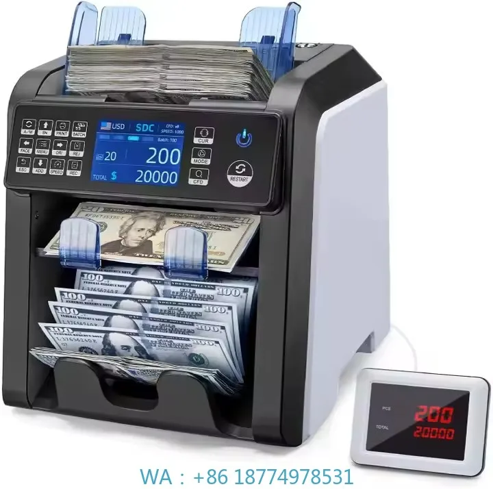 Portable Cash Counting Machine Banknote Money AL-950 Top Loading Mixed Euro Coin