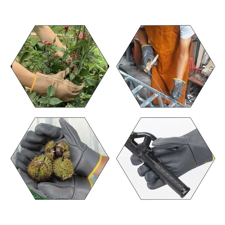 Welding leather gloves Lengthened And Short Wear-Resistant Thickened Double-Layer Welding Labor Protect Gloves Welding Supplies