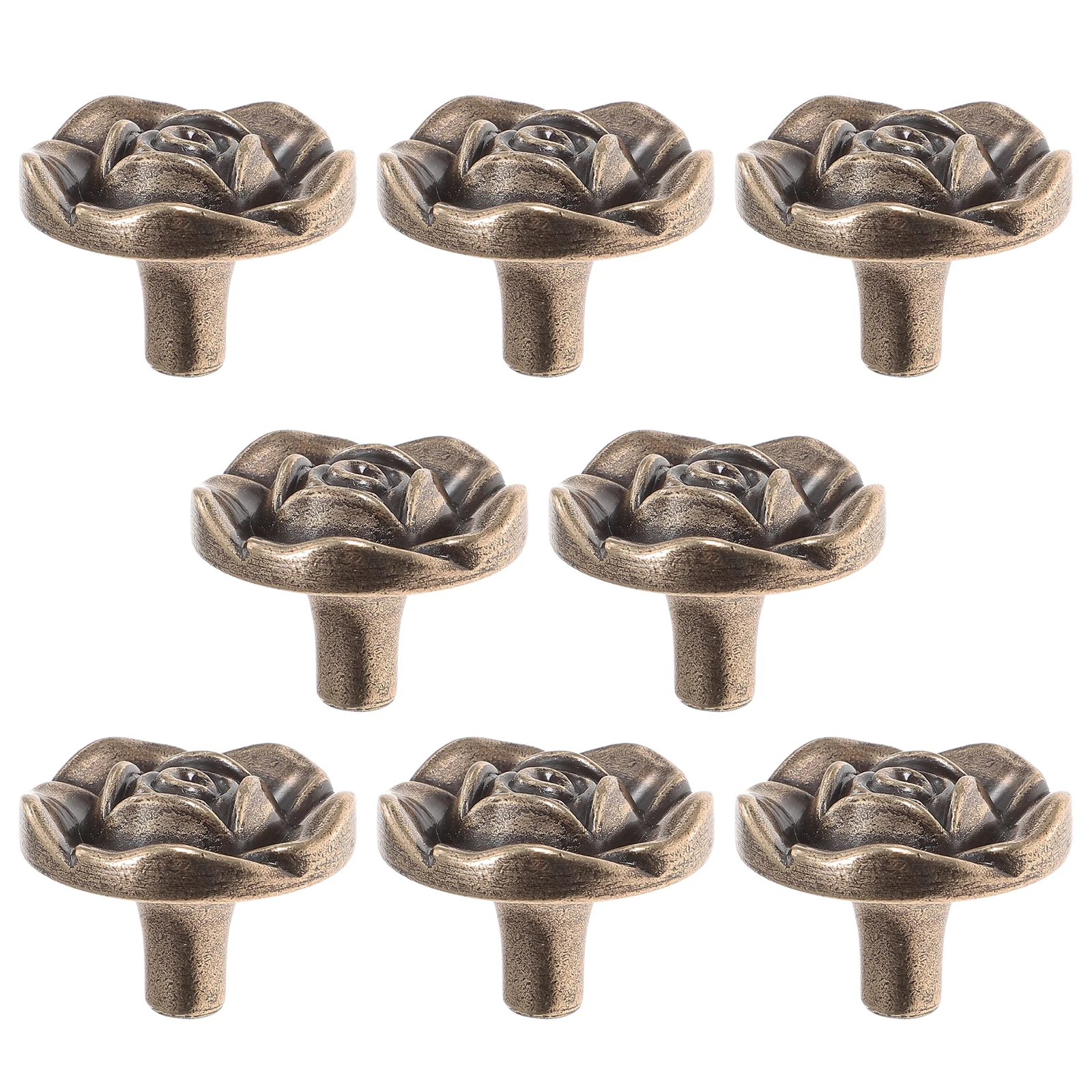 

8Pcs Cabinet Drawer Handles Vintage Rose Knobs Durable Furniture Pulls Clear Flower Door Handles Decorative Vintage Dresser Knob