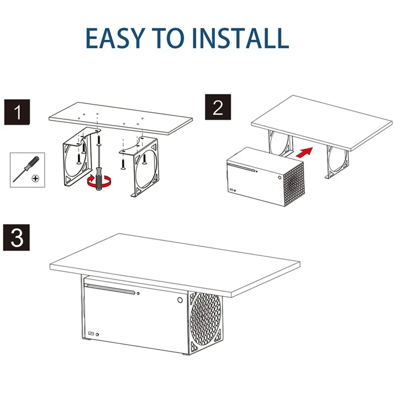 حامل مكتب AA84 تحت السلسلة X، دعامة تثبيت خفية لـ XSX، حامل وحدة التحكم المعدنية للألعاب