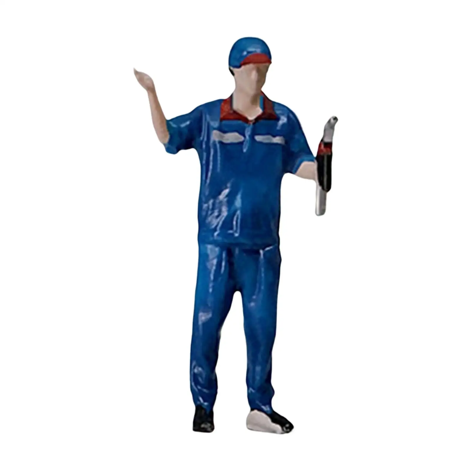 手描きの1/64スケールミニチュアモデルガソリンスタンドの人々フィギュアジオラマ