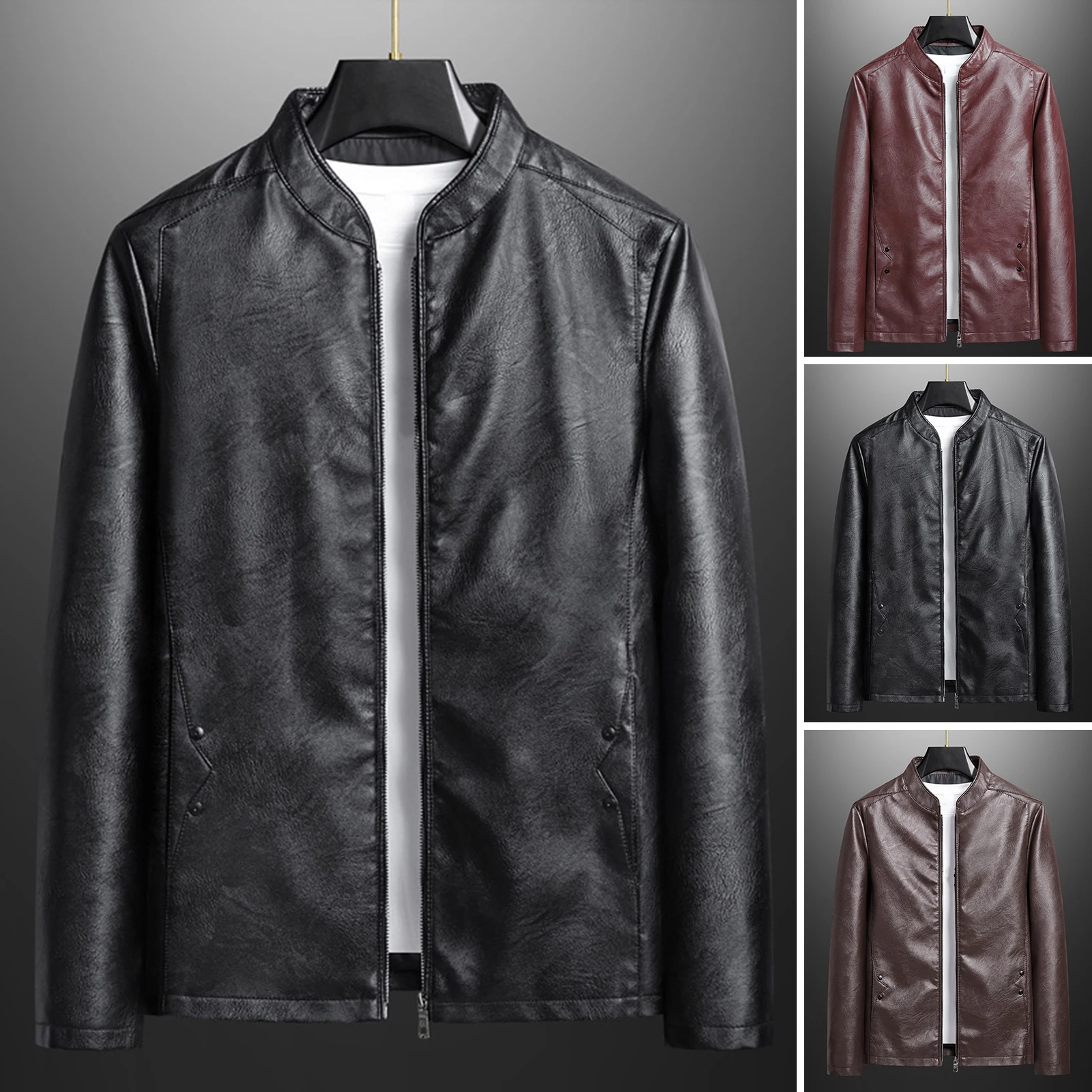 Autumn New Men Leather Coat Korean Fashion Genuine Leather Sheepskin Men Leather Jacket Trend Casual Fit Slim Baseball Clothes