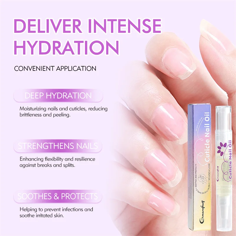 قلم العناية بالأظافر مغذي بعمق لإصلاح سطح الأظافر التالفة وتعزز نمو الأظافر وتقليل الجفاف وزيت بشرة الأظافر