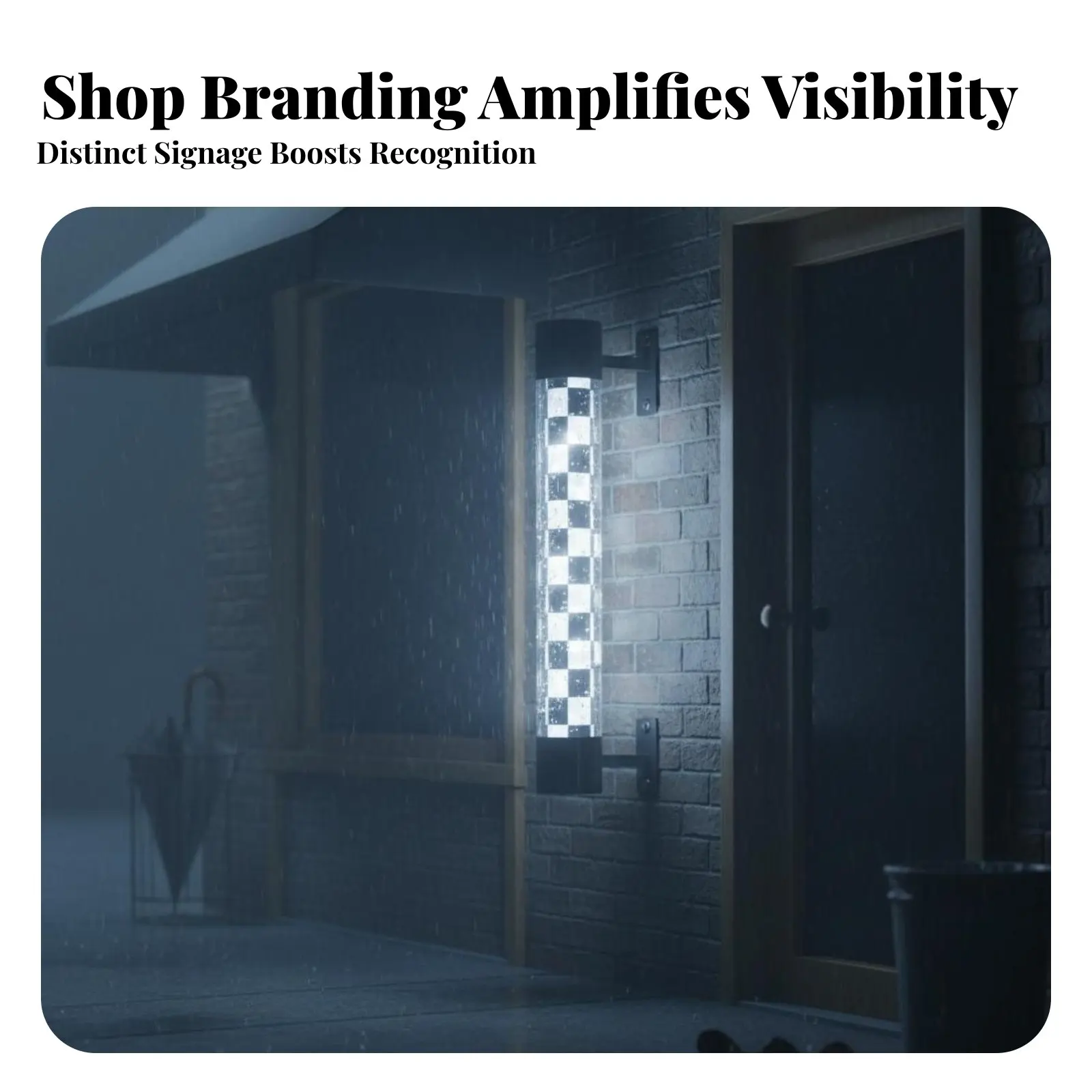 Illuminated Haircut Pole Rainproof Haircut Pole Lamp Rotating Striped Lamp Waterproof Business Signage High Brightness