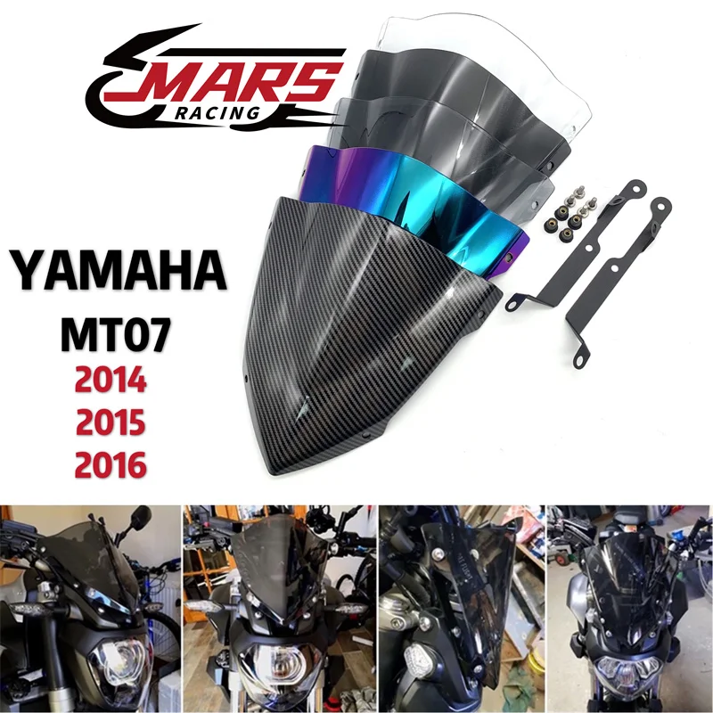 

For YAMAHA MT07 FZ07 mt07 fz07 MT-07 FZ-07 2014 2015 2016 2017 Motorcycle Accessories Pare-brise Wind Deflectors