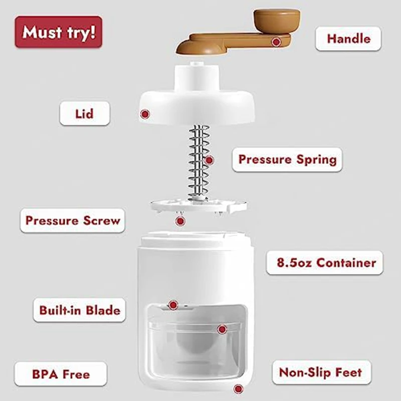 Hand-Cranked Ice Machine, Household Small Hail Machine, Manual Ice-Making Machine, Ice-Breaking Artifact Durable