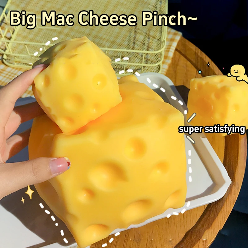 Juguete de simulación de queso, suave y de rebote lento, juguete antiestrés para relajación y descompresión en la oficina