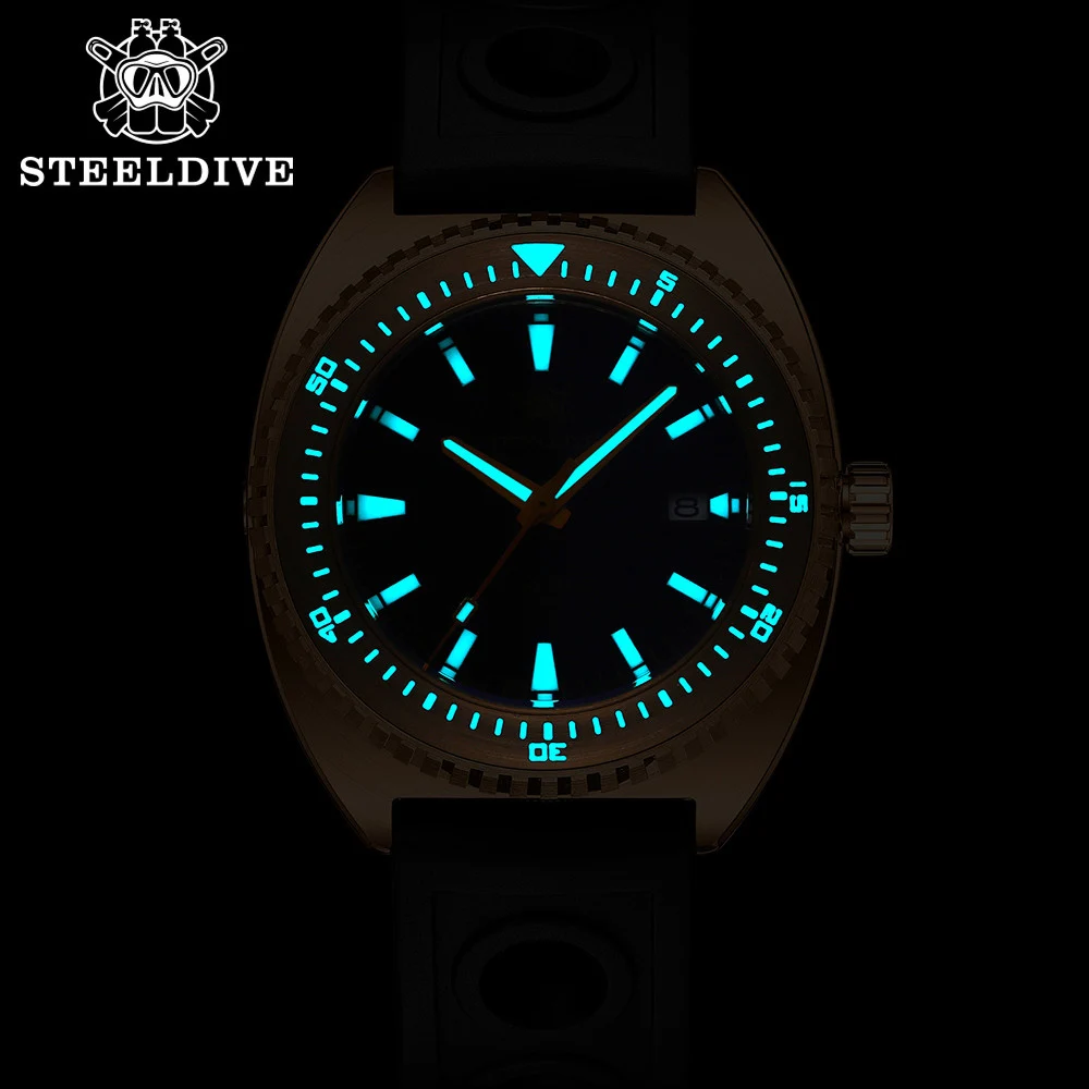 Imagem -02 - Relógio de Mergulho Bgw9 para Homens Luminoso Azul Impermeável Nh35 Automático Bronze Cusn8 Sapphire Designer Sd1973s Bgw9 500m Sd1941s