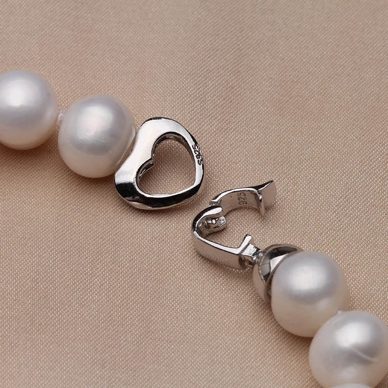 100% Real Natural Near Round Pearl Bracelet for Women,Fashion White Freshwater Pearl Bracelet Girl Birthday Gift