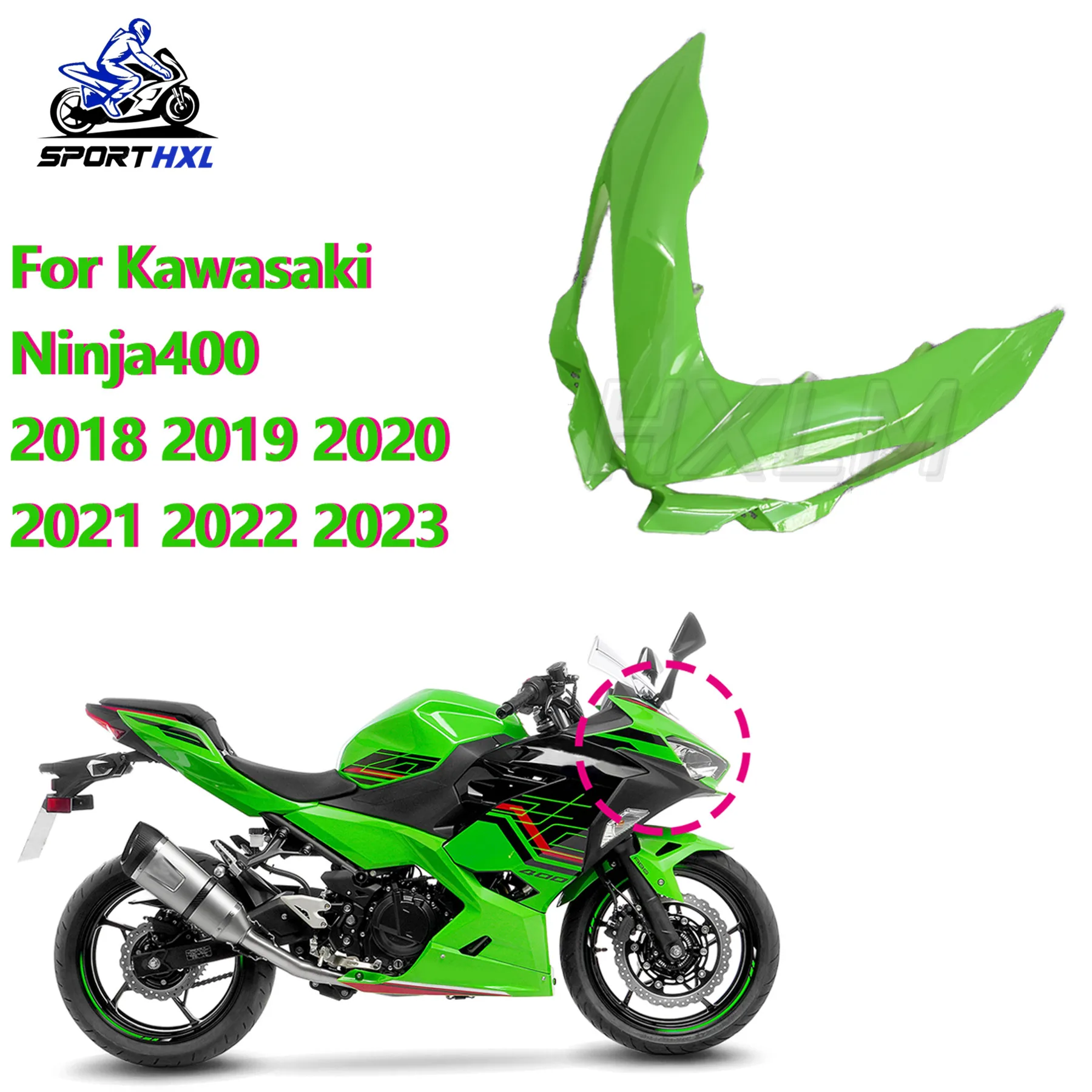

Suitable for KAWASAKI NINJA 400 2018-2021 Front Headlight Cover Motorcycle Fairing
