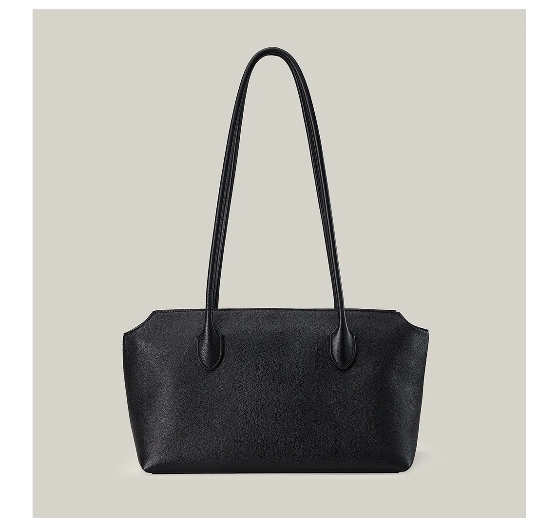 TR genuineleather shoulder bag, Terrasse longstrap tote bag, solidcolor ROWstyle handbag, womens underarm bag