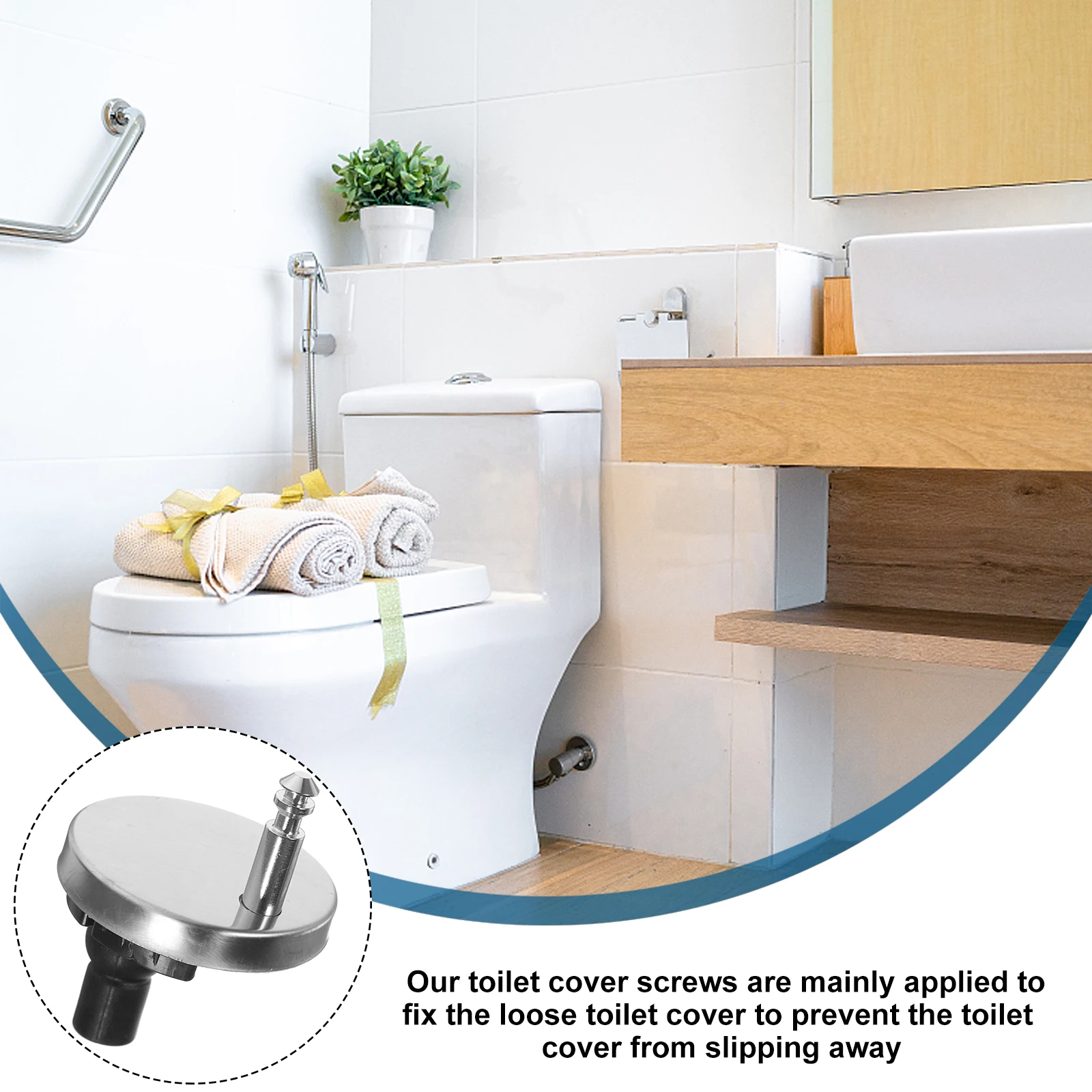 

2Pcs Toilet Seat Cover Screws Premium Durable Fixing Bolts Replacement Parts for Home Universal Toilet Lid Accessories