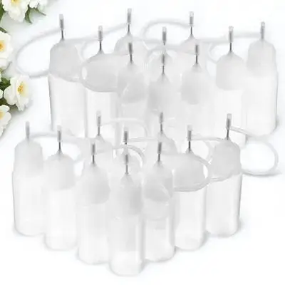 

20Pcs Needle Applicator Bottles Clear Pe Plastic Squeeze Bottles for Art Paint Dispensing Hair Dye Color Toning