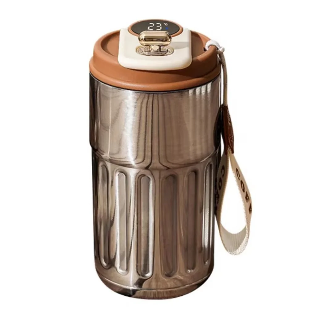 

450ML Thermal Water Bottle Portable Large Capacity Coffee Thermos Cup Digital Creative Drinking Bottle Household