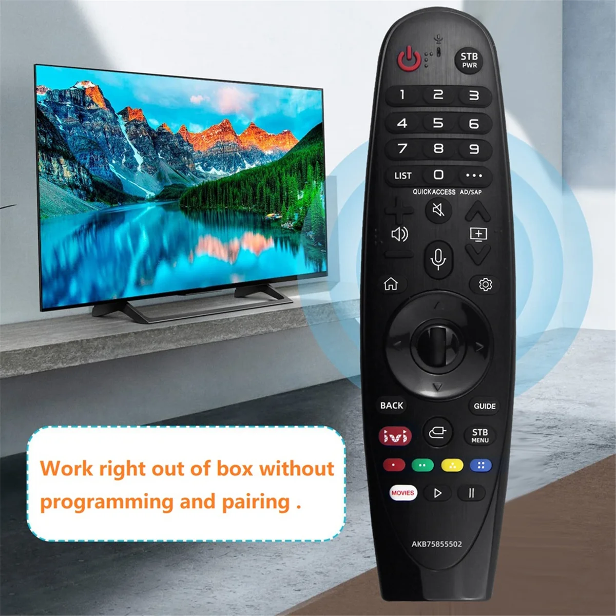 FFYY-AKB75855502 Voice Remote Control with Mic Airmouse for LG 2020 AI ThinQ Smart TV UN8 UN7 UN6 Series