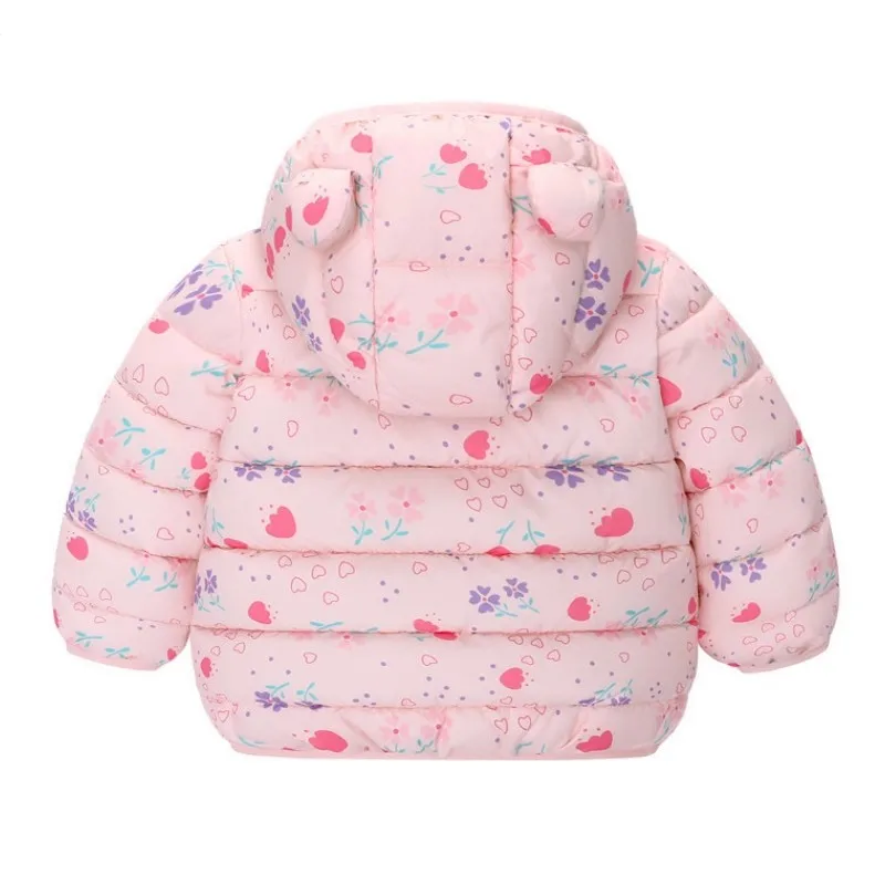 Cartoon Dinosaur Kids Girls Boys Hooded Lightweight Jacket Autumn Winter Warm Baby Cartoon Christmas Outerwear For 0-5 Years Old