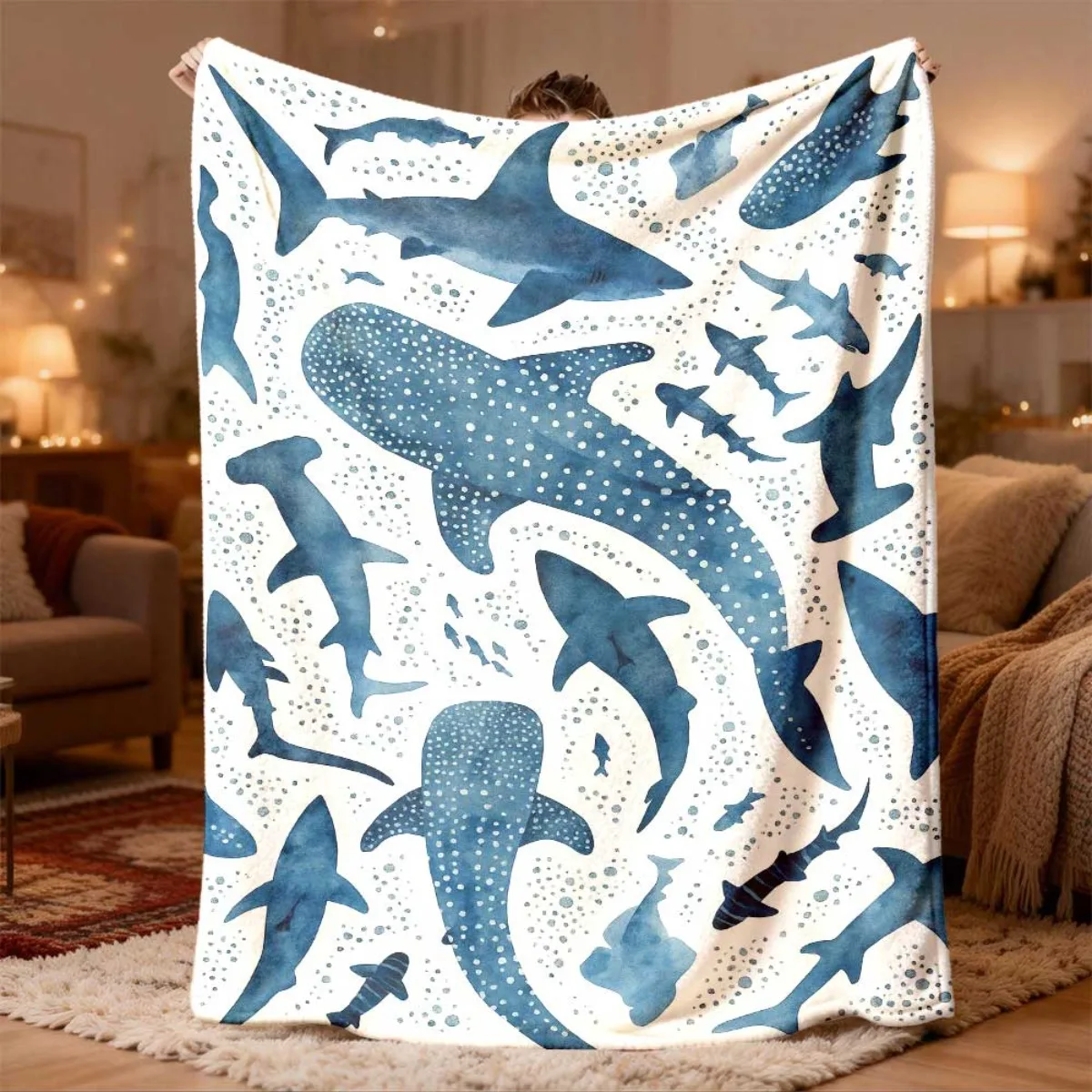 Basketball Blanket Cool Sports Theme Dunk Silhouettes Basketball Hoop Splatter Pattern Throw Blanket Bed Sofa Couch Decor