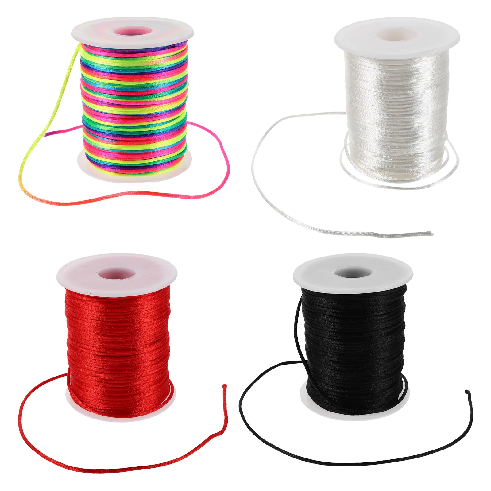 

4 рулона плетеной нефритовой нити, шнур для изготовления браслетов, пластиковая веревка из бисера