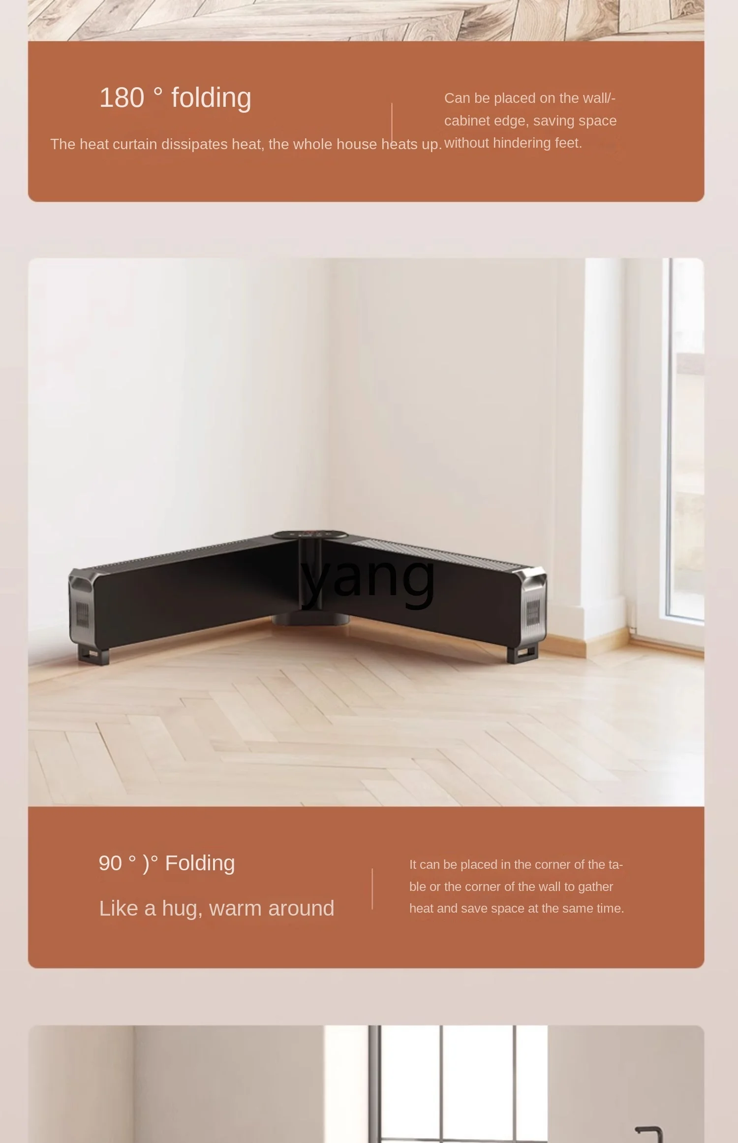 CX سخان أرضي منزلي قابل للطي تسخين توفير الطاقة جهاز تحكم عن بعد ذكي تسخين سريع سخان كهربائي #5