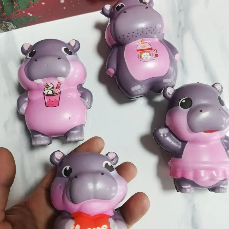 Squeeze hipopótamo anti estresse pygmy hipopótamo brinquedo dos desenhos animados animal brinquedos para alívio do estresse brinquedos bonitos para crianças e adultos