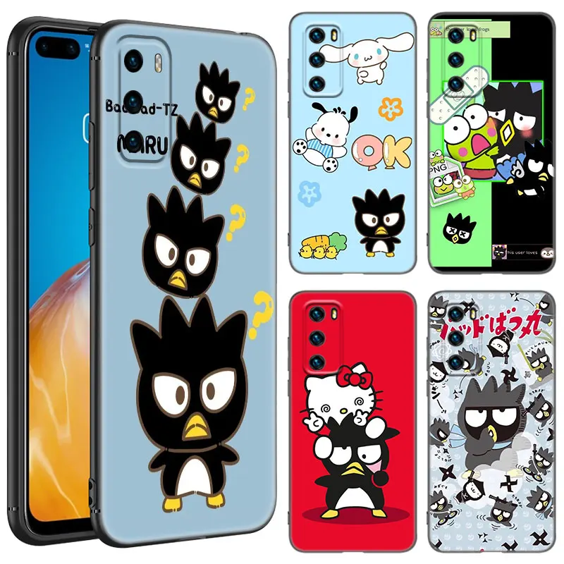 Sanrio Bad Badtz-maru Black Phone Case For Huawei P10 P20 P30 P40 Lite P50 P60 Art P50E P Smart Z 2018 2020 2021 Pro 2019