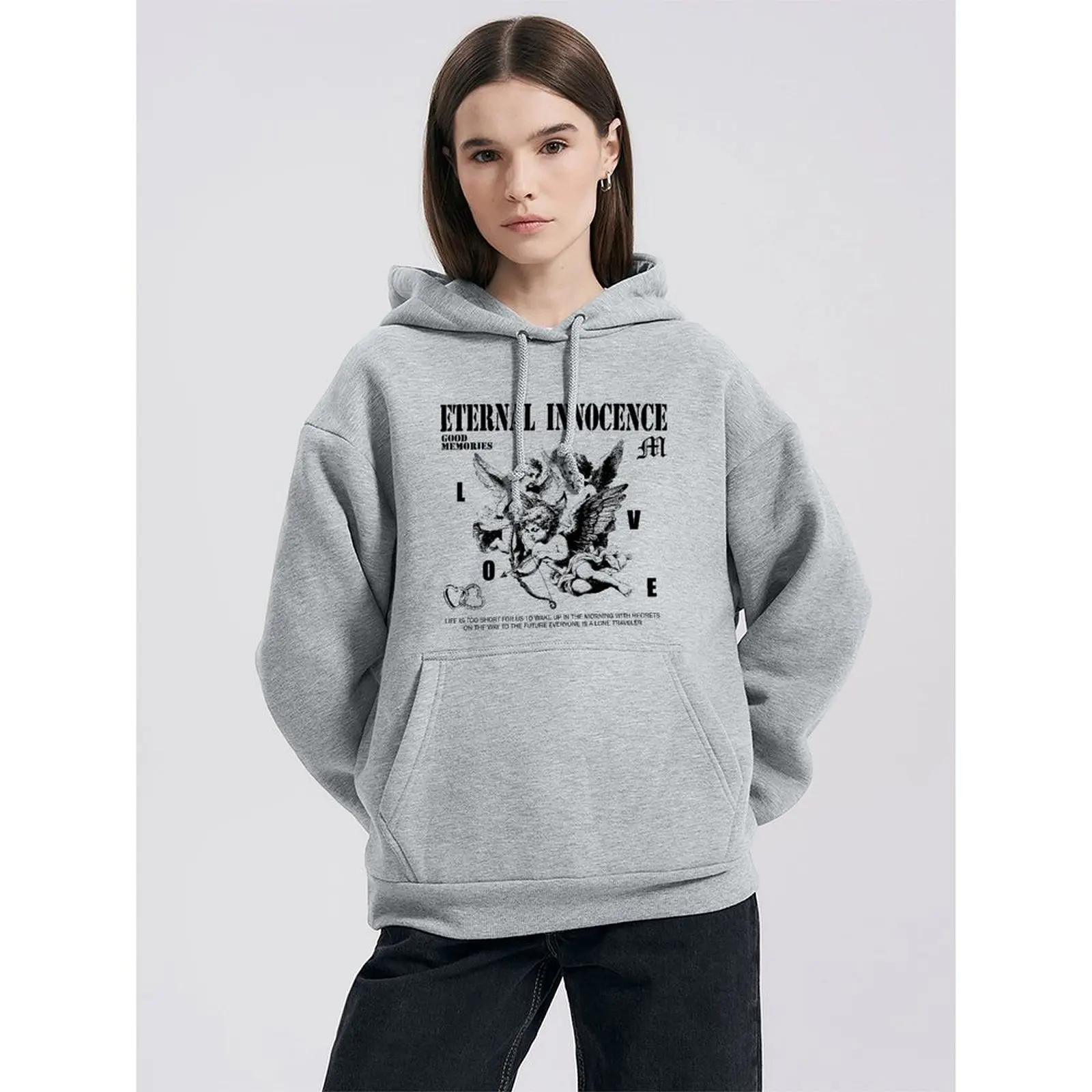 Damskie swetry z kapturem, bluzy, welurowe, zimowe, codzienne, z nadrukiem malowanym natryskowo, kolorowe, z długim rękawem, pulowery, jesienne ubrania damskie.