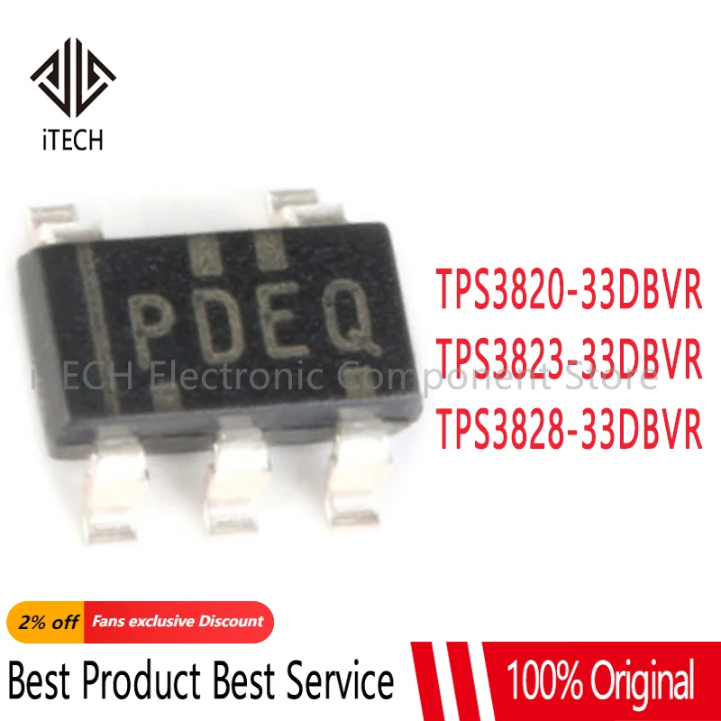 10pcs TPS3820-33DBVR TPS3823-33DBVR TPS3828-33DBVR PDEQ PARI PDII SOT23 Voltage monitor IC