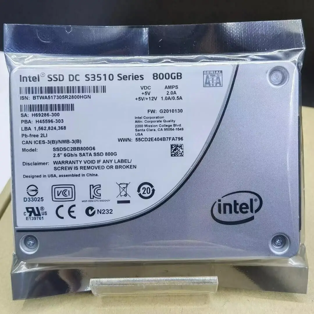 

Intel DC S3510 800GB SATA III 2.5" SSD Solid State Drive SSDSC2BB800G6