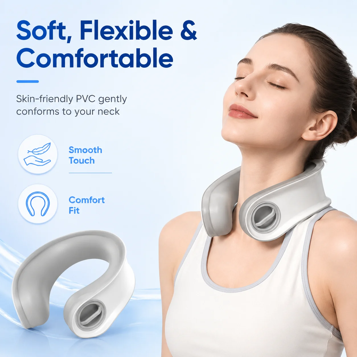 Neck Cooling Collar – Wearable Reusable Ice Pack for Instant Heat Relief,No Charging,Long-Lasting Up, For Travel Office Outdoors