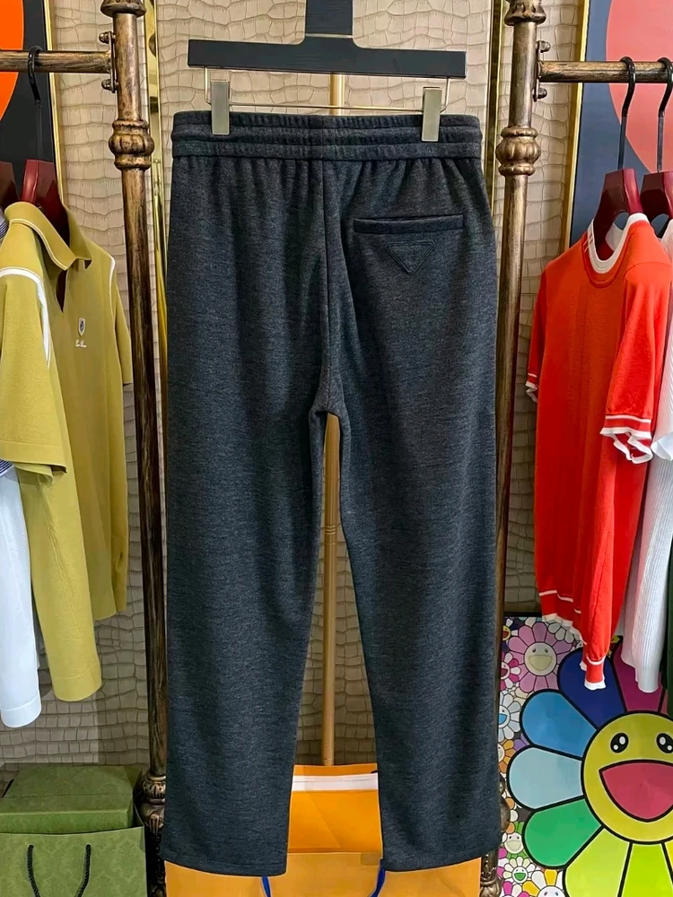 

Faionable Casual Pants Men's New Arrival Ele Sle Autumn Season High Quali Haome Straight Leg ket Detail Belt ...