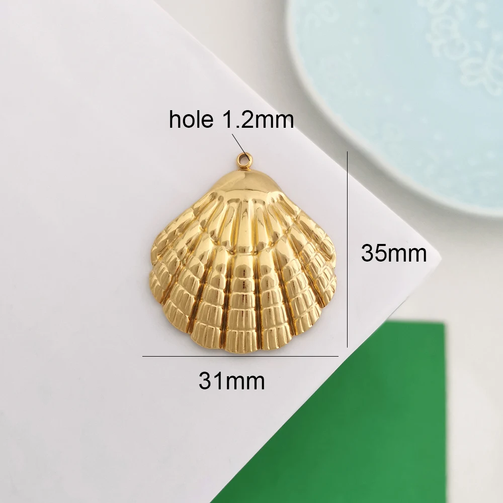 1 Piece Ocean Pendant Charm Shell Seastar Fish Turtle Coral Handmade Custom Necklace Stainless Steel Pearl Ceramic Wholesale