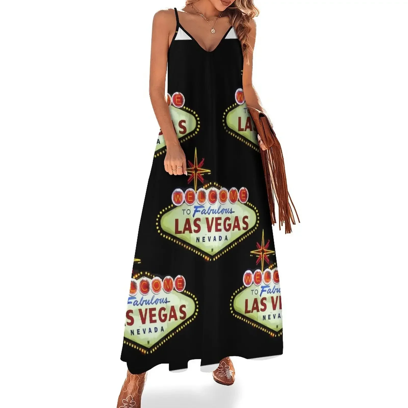 Las Vegas Welcome sign Sleeveless Dress dresses for women loose summer dress Dress