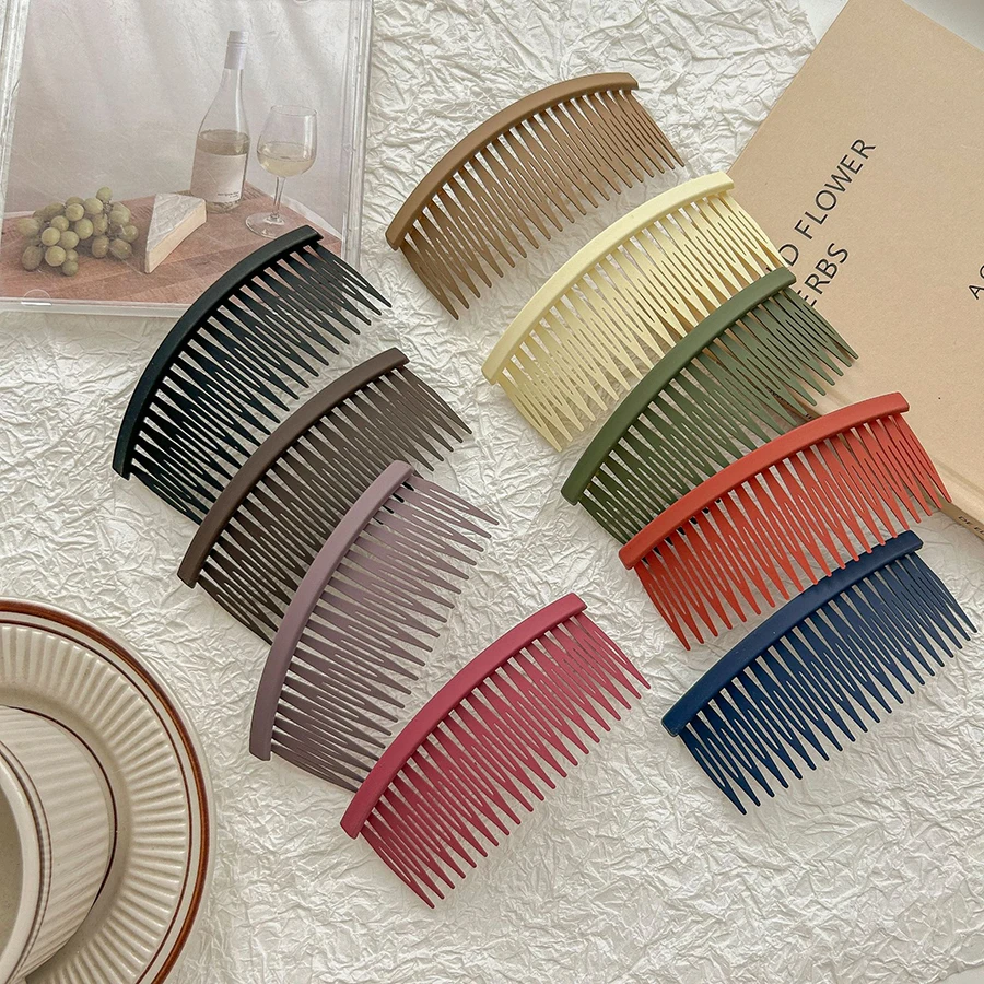 1Pc Fashion 10cm Women French Hair Comb Matte Straight Clips Solid Color Hair Claw Barrettes Hair Maker Bun Styling Accessories